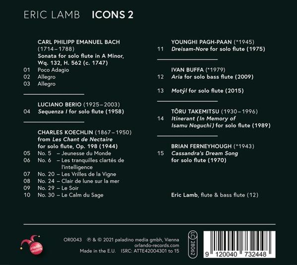 Eric Lamb - Icons 2-Werke für Flöte  - (CD)