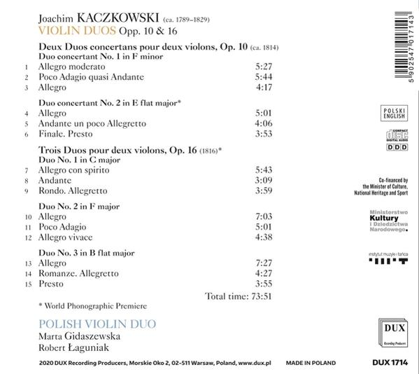 Polish Violin Duo - Violinduos Opp.10 And 16  - (CD)