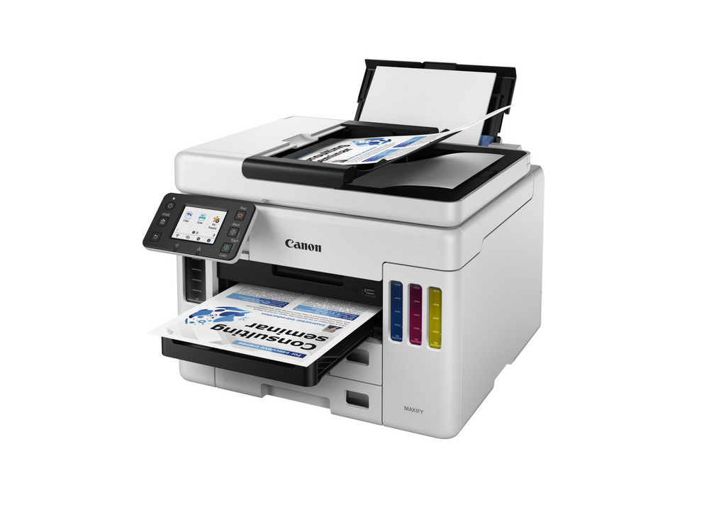 Impresora multifunción - Canon Maxify GX7050, Tinta, 24 ppm, 600 x 1200, Color&B/N, Escáner, Fax, LAN, Blanco