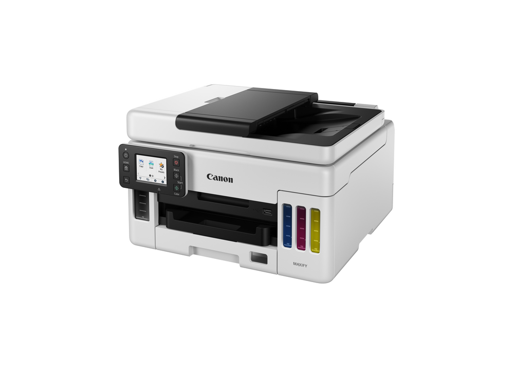 Impresora multifunción - Canon Maxify GX6050, Tinta, 24 ppm, Color y B/N, Escáner, 600 x 1200 ppp, LAN, Blanco