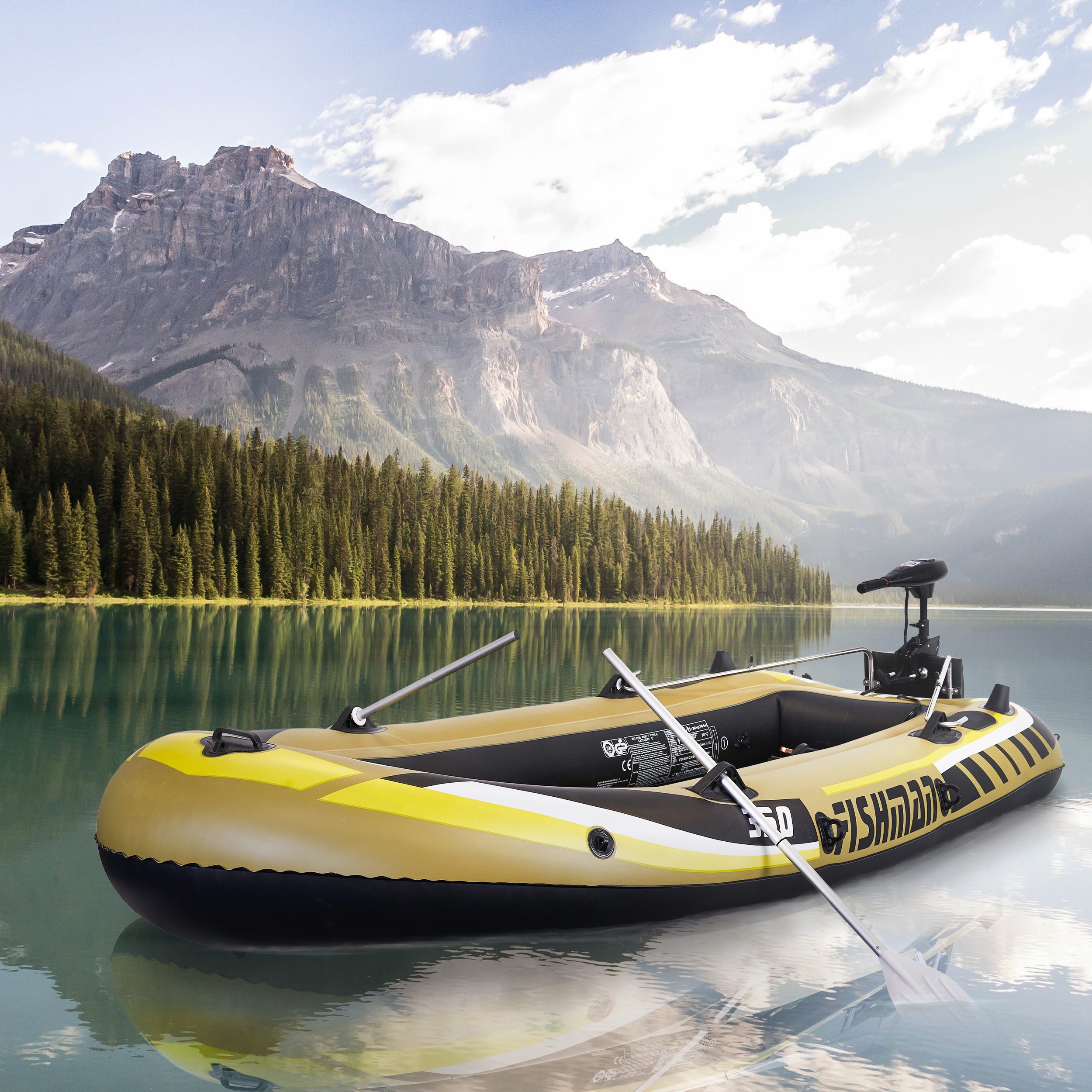 LAMAR SBM 350 Schlauchboot mit Motor, Olivgrün