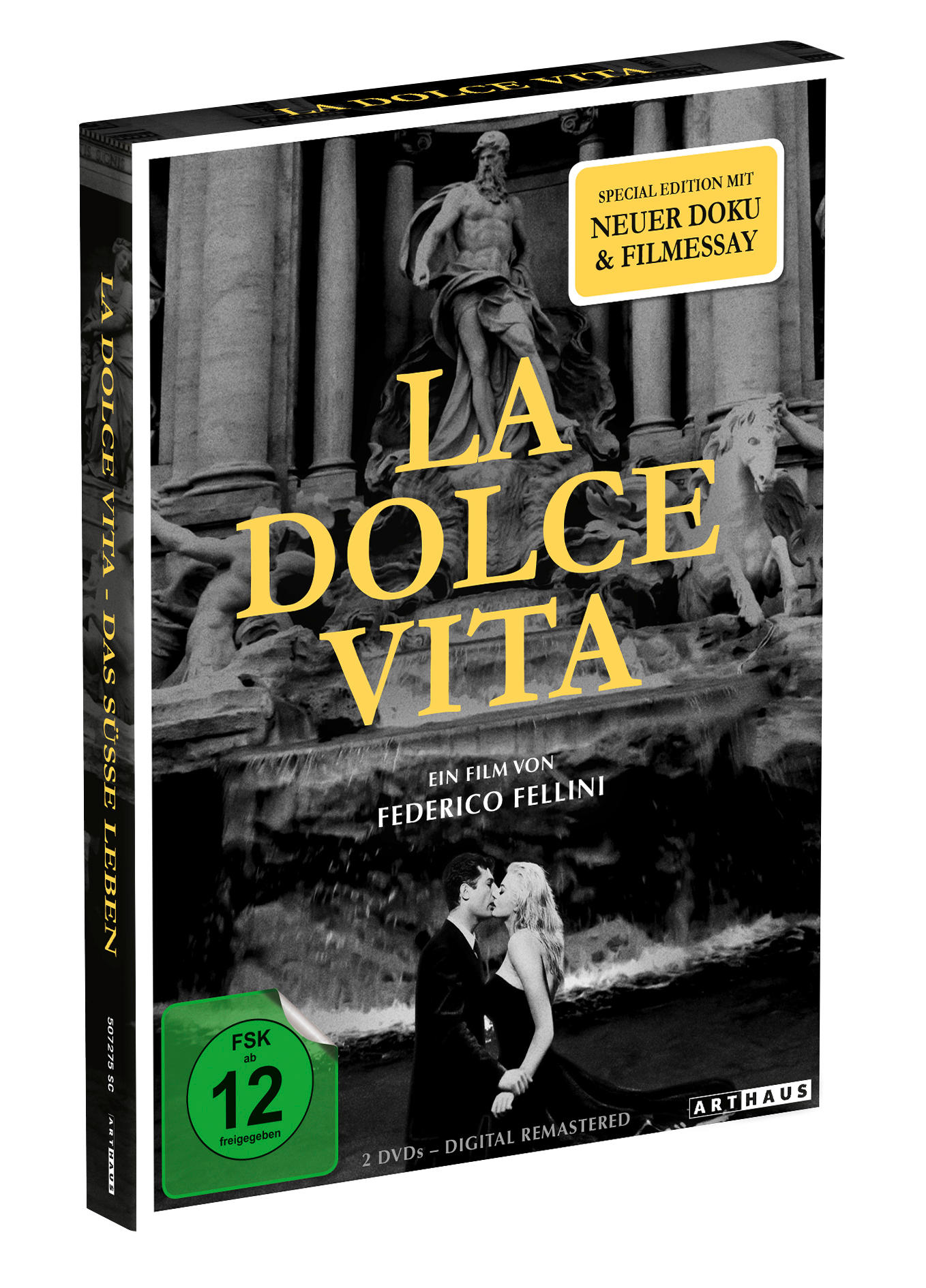 DVD-Hülle des Films 'La Dolce Vita' mit Schwarz-Weiß-Bild und Text.