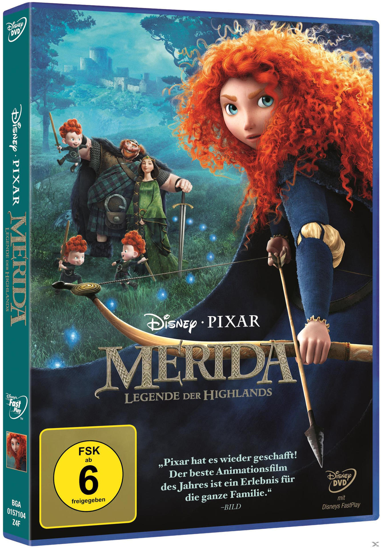 Merida DVD-Hülle mit animierten Charakteren und Filmtitel.