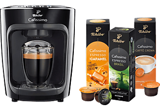 TCHIBO CAFISSIMO mini + 30 Kapseln (Espresso und Caffè Crema) Kapselmaschine Schwarz