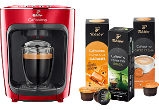 TCHIBO CAFISSIMO mini + 30 Kapseln (Espresso und Caffè Crema) Kapselmaschine Rot