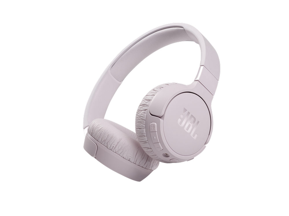 Auriculares JBL, lila claro. Diseño over-ear. Fondo blanco.