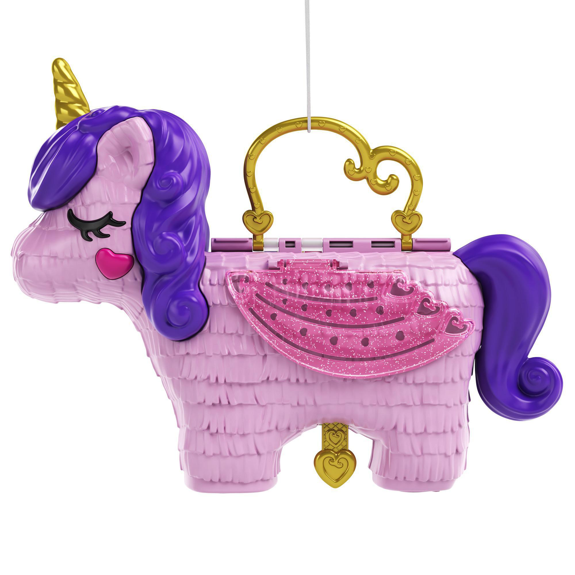 POLLY POCKET Einhorn-Party, Polly und Lila Puppe und 25+ Überraschungen Spielset Mehrfarbig