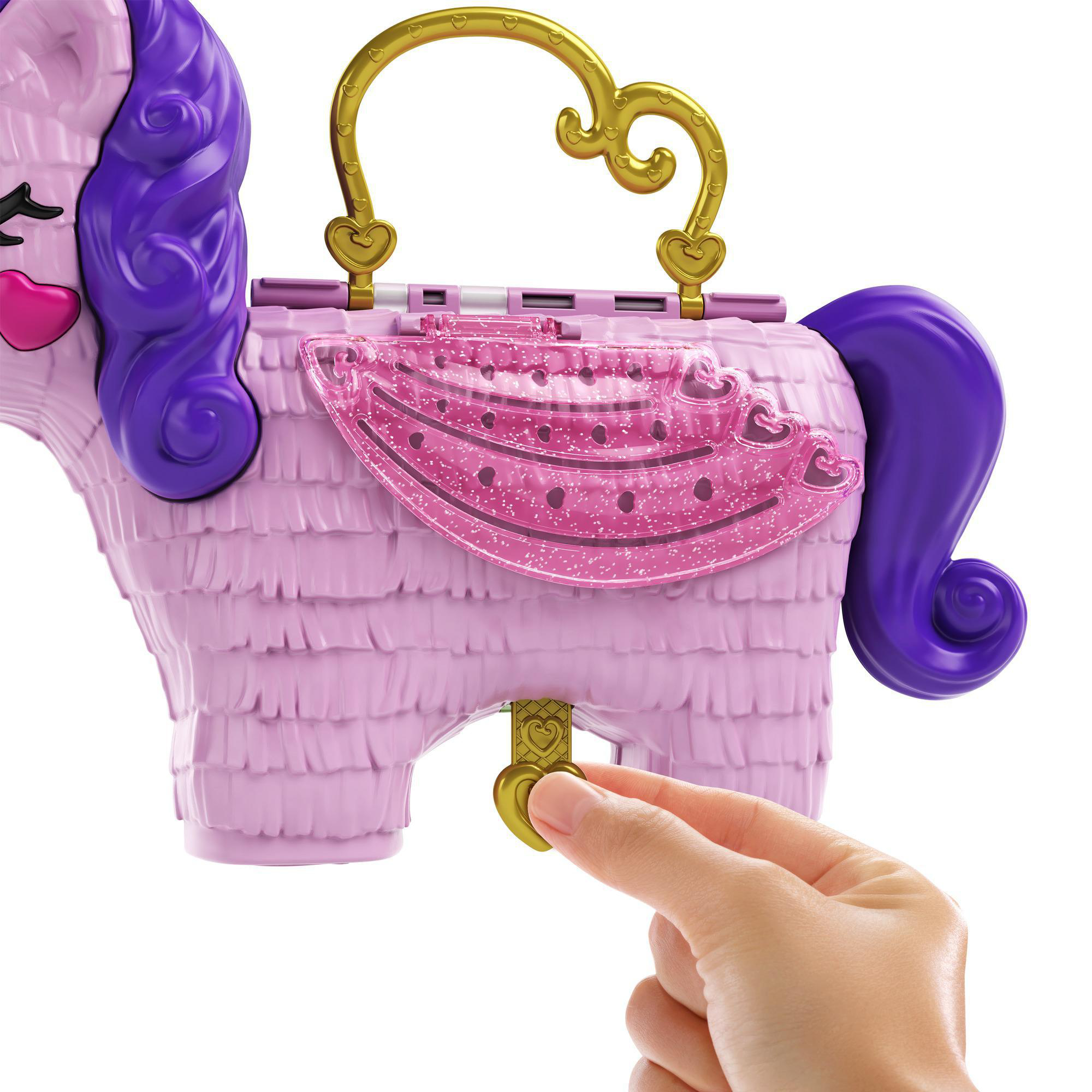 POLLY POCKET Einhorn-Party, Polly und Lila Puppe und 25+ Überraschungen Spielset Mehrfarbig