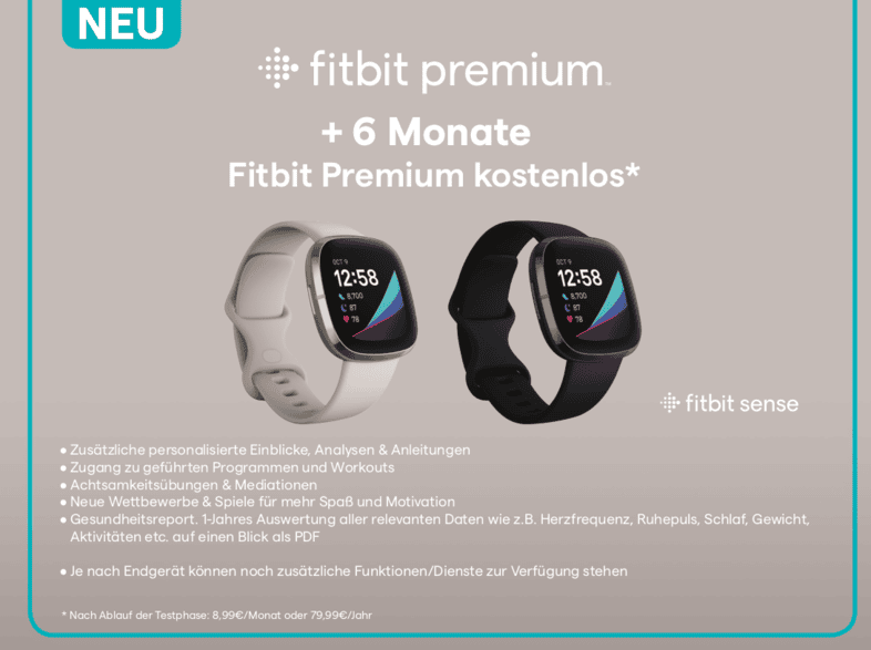 Montre connectée Fitbit Sense Or/ Blanc avec 6 mois gratuit à