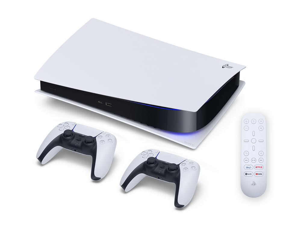 Consola - Sony PS5 Digital Edition, 825 GB, 4K, HDR, Blanco + Sony PS5 DualSense + Sony Media Remote