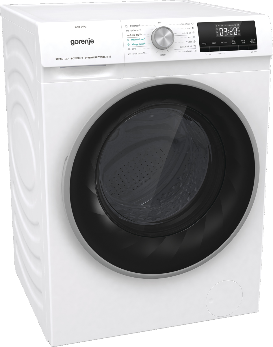 GORENJE WD10514S mosó-szárítógép, Inverter motor, LED kijelző, SteamRefresh főzprogram