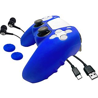 Pack gaming - Blackfire 5 in 1 Controller Gamer Kit, Para PS5, Funda, Auriculares, Grips, Cable de carga, Azul
