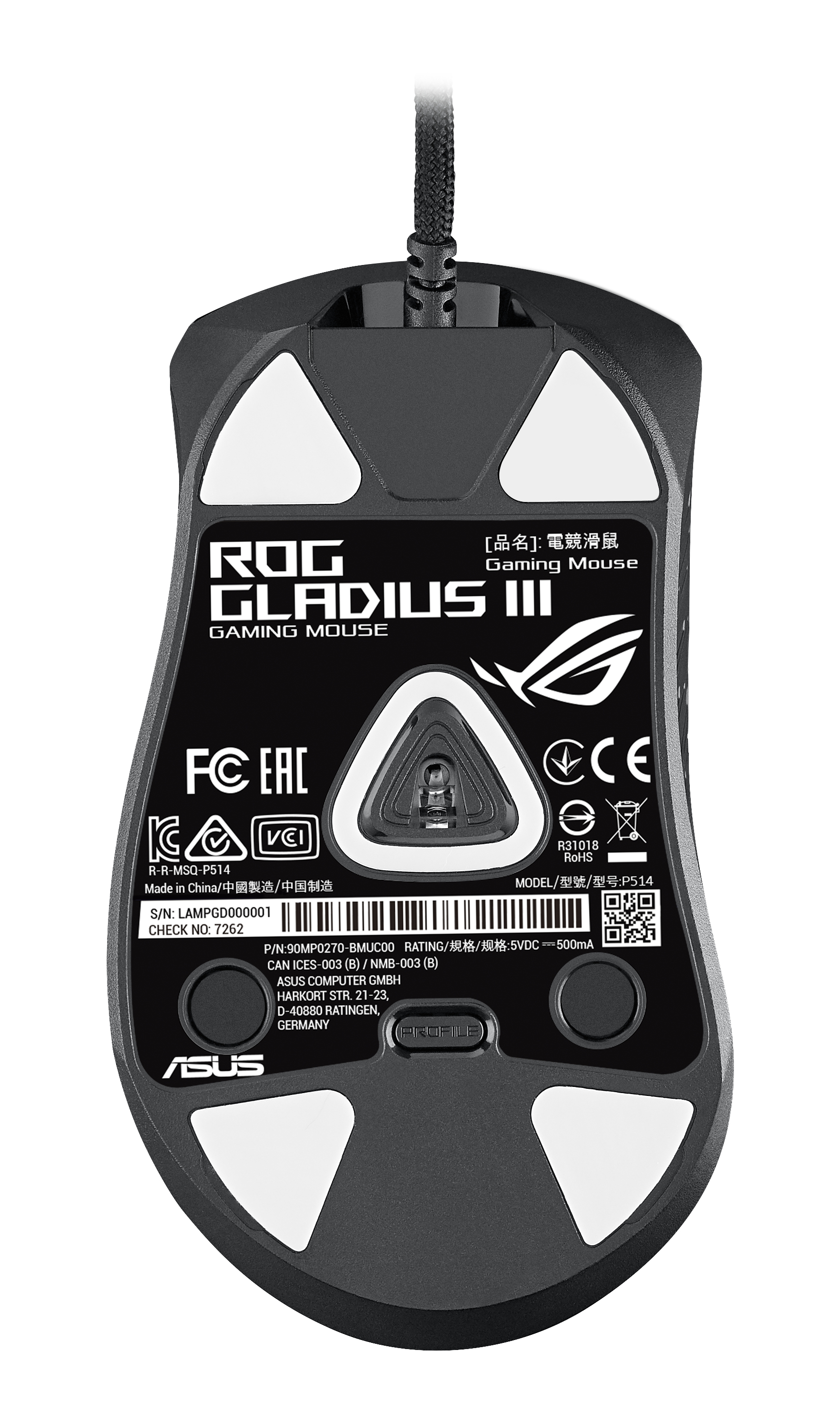 ASUS ROG Gladius III Wireless Gaming Maus, Schwarz