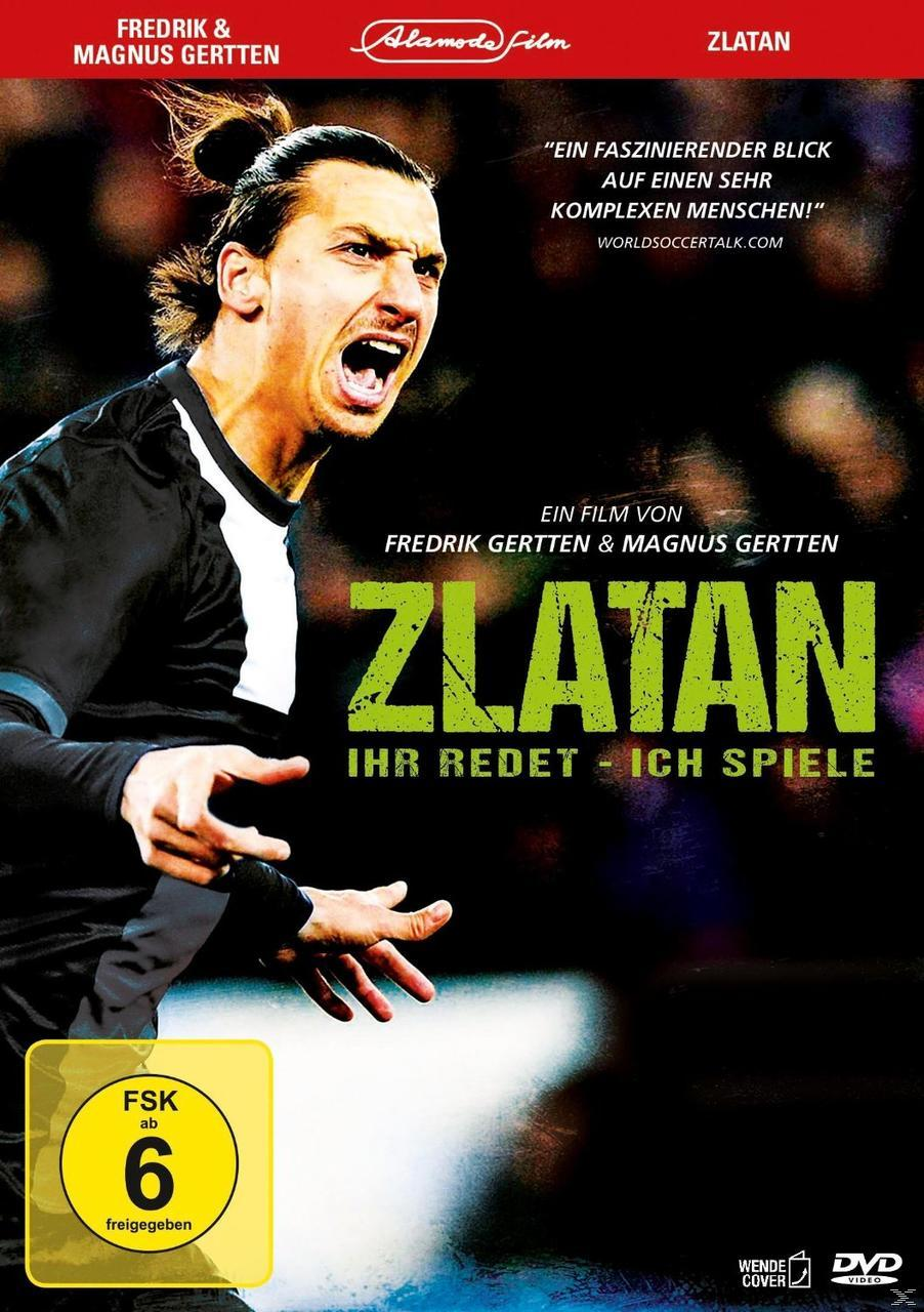Filmposter mit Zlatan Ibrahimović. Porträt mit Text. Schwarz-grünes Farbschema.