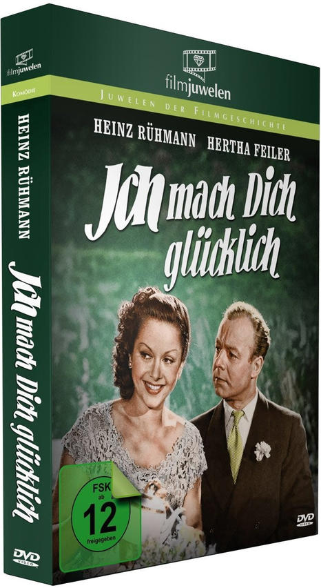 DVD-Cover des Films „Ich mach Dich glücklich“ mit Schauspielern im Vintage-Stil.