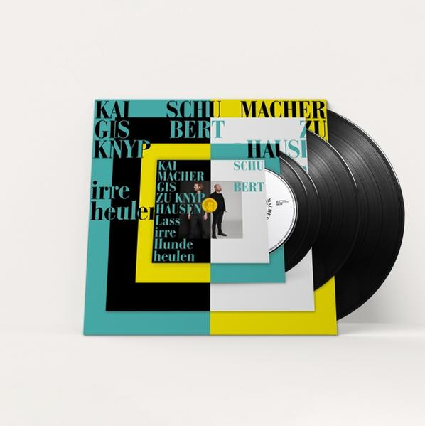Albumcover mit Vinyl-Schallplatten. Es zeigt Text und Bilder zum Thema Musik.