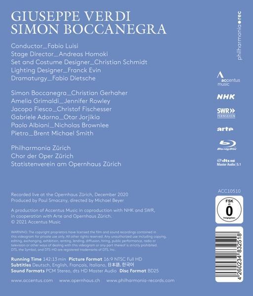 - Boccanegra (Blu-ray) Zürich Gerhaher,Christian/Luisi,Fabio/Philharmonia Simon -