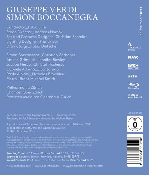 Gerhaher,Christian/Luisi,Fabio/Philharmonia Zürich - Simon Boccanegra  - (Blu-ray)