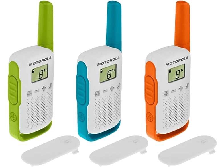 Walkie talkie | Motorola Talkabout T42, Triple pack, Alcance hasta Km, 16 canales, Función Scan