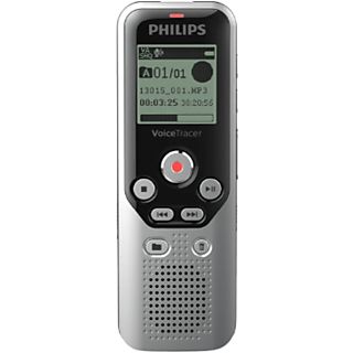 Grabadora de voz - Philips VoiceTracer DVT1250, 32 GB, MicroSD, Jack 3,5 mm, USB 2.0, PC, Plata