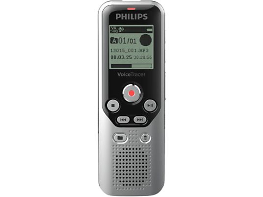 Grabadora de voz - Philips VoiceTracer DVT1250, 32 GB, MicroSD, Jack 3,5 mm, USB 2.0, PC, Plata