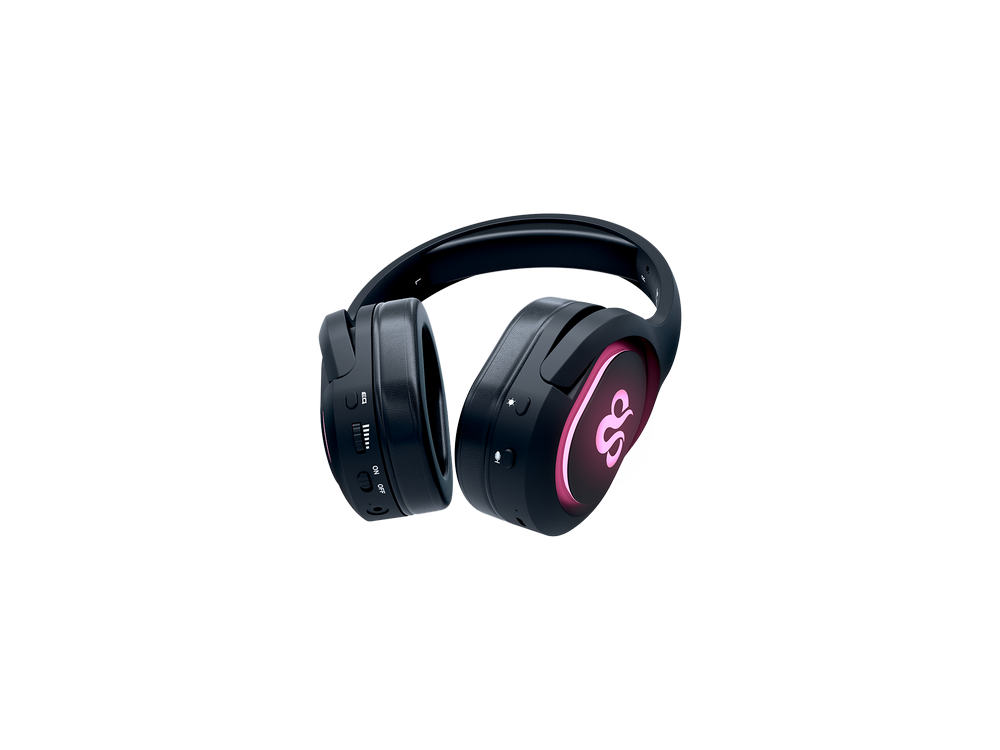 Auriculares gaming - Newskill Scylla, Con o sin cable, 32 Ω, Omnidireccional, Iluminación RGB, Negro