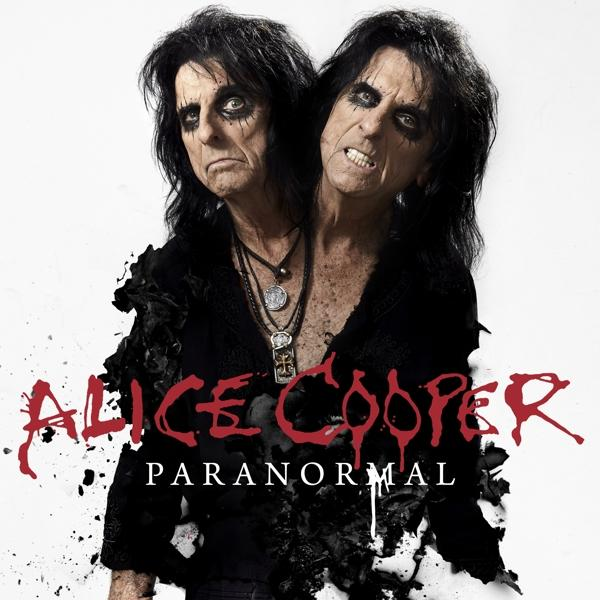 Album borító Alice Cooperrel. Két arc, egy mosolyog, egy összevont szemöldökkel, piros szöveggel.