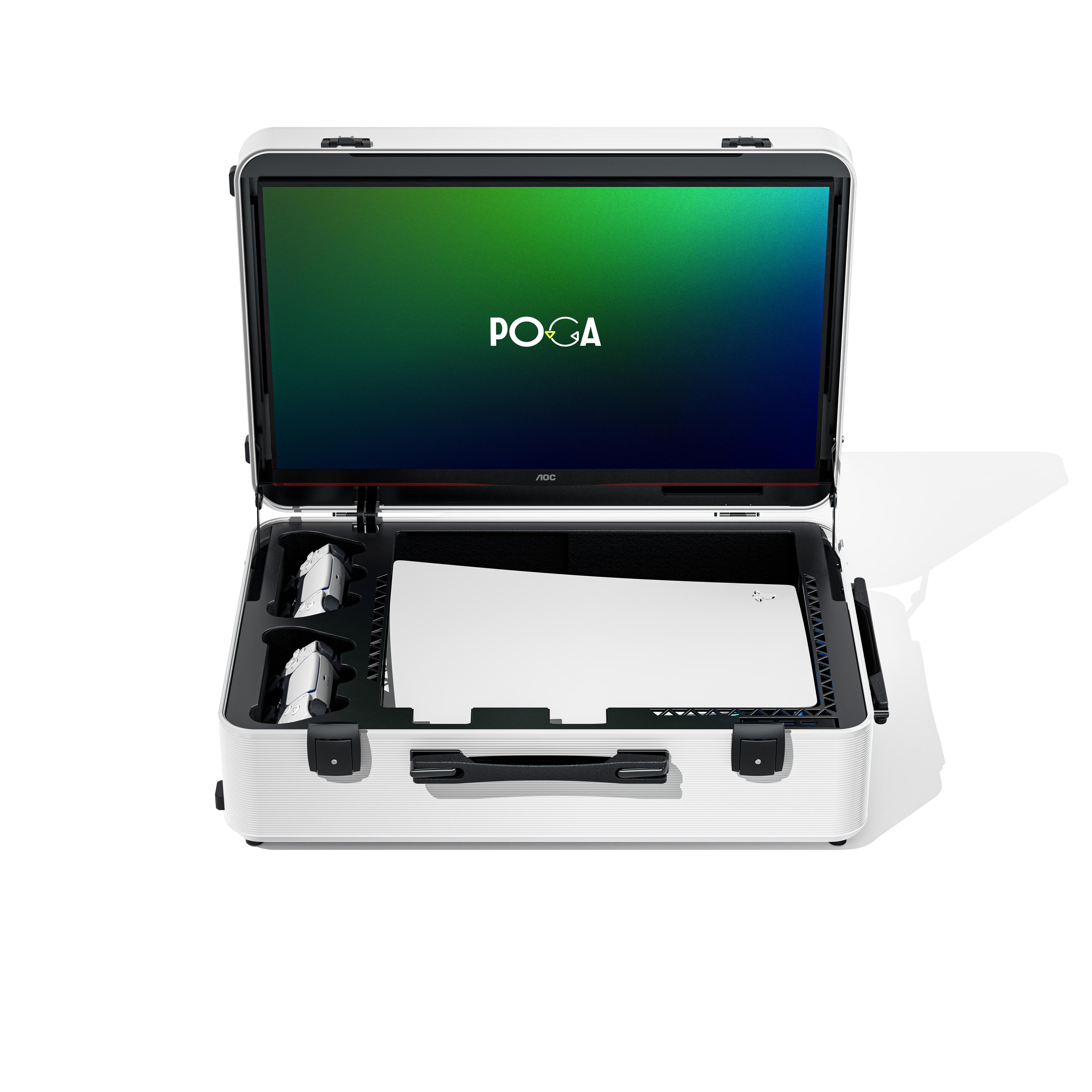 POGA Lux White - PS5 Inlay Gaming Koffer, Weiß
