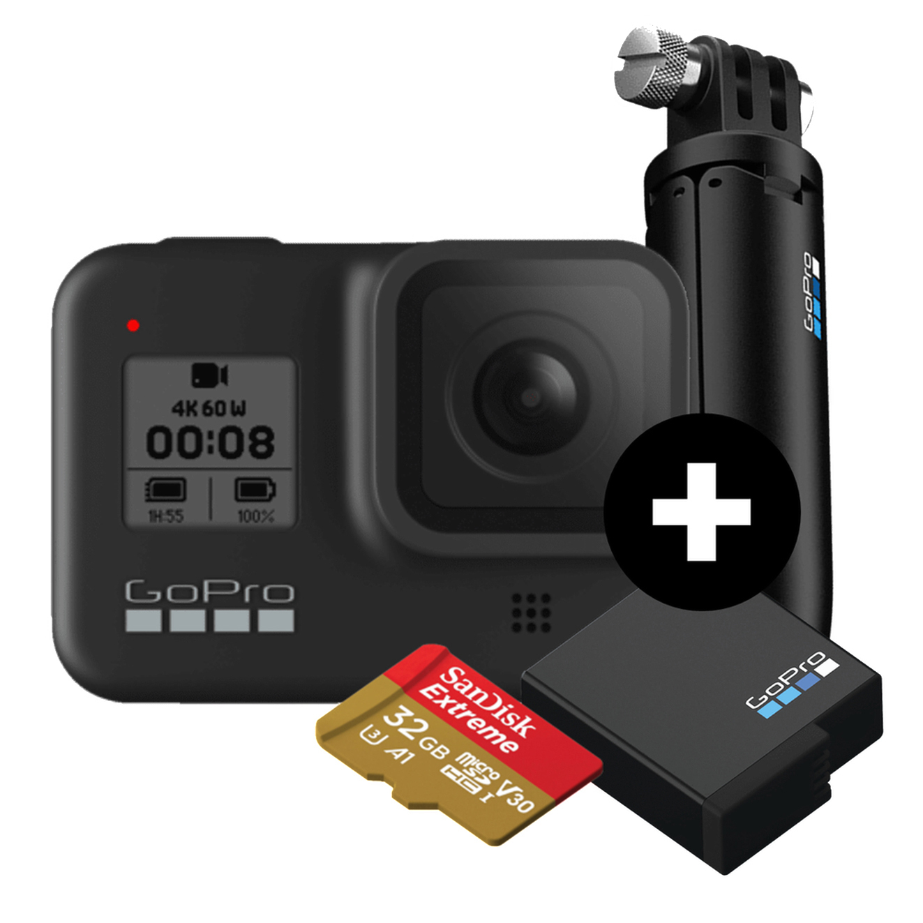 GOPRO HERO8 Black Holiday Bundle Action Cam , WLAN, Touchscreen