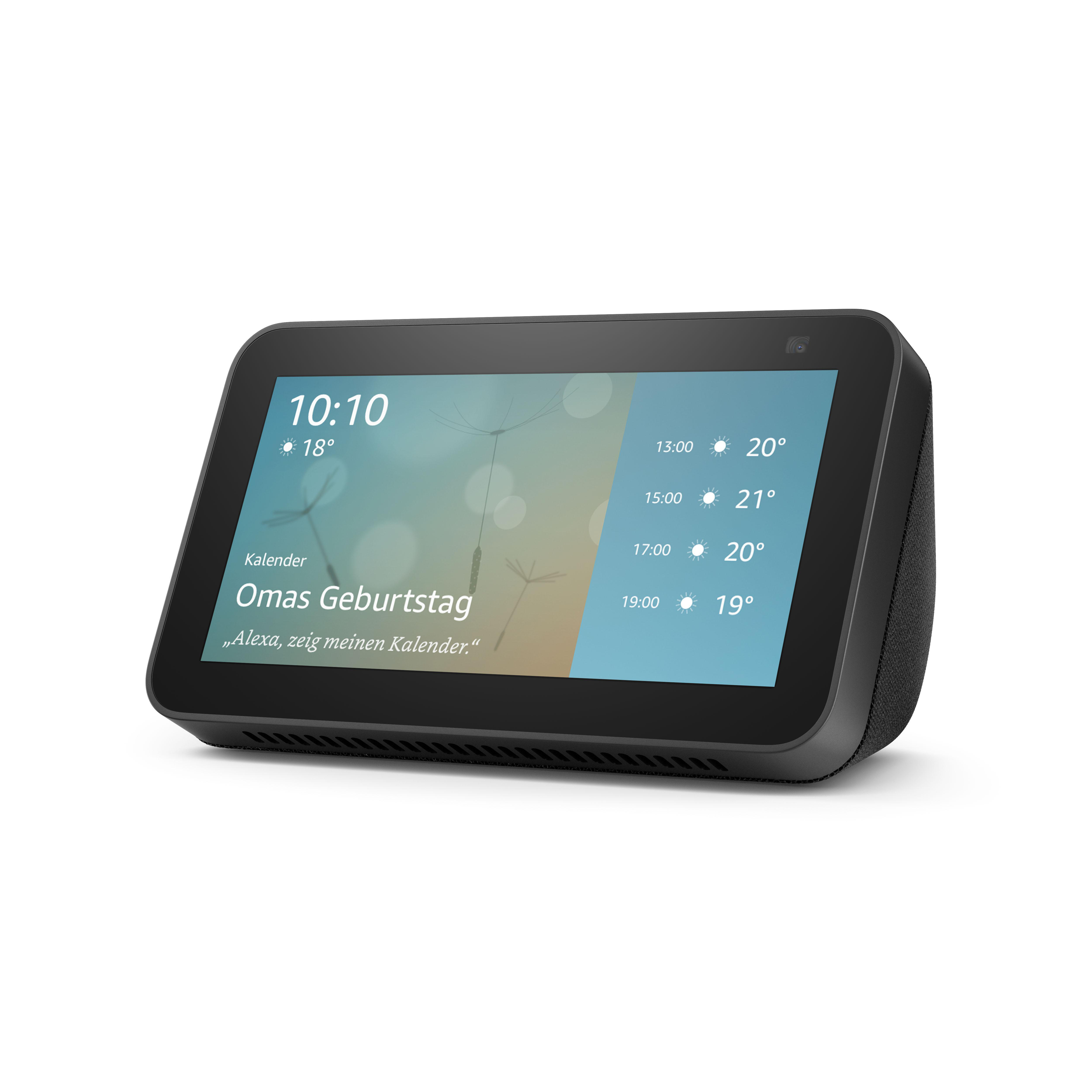 AMAZON Echo Show 5 (2. Generation) Smart Display mit 2 MP Kamera Smart Speaker, Anthrazit