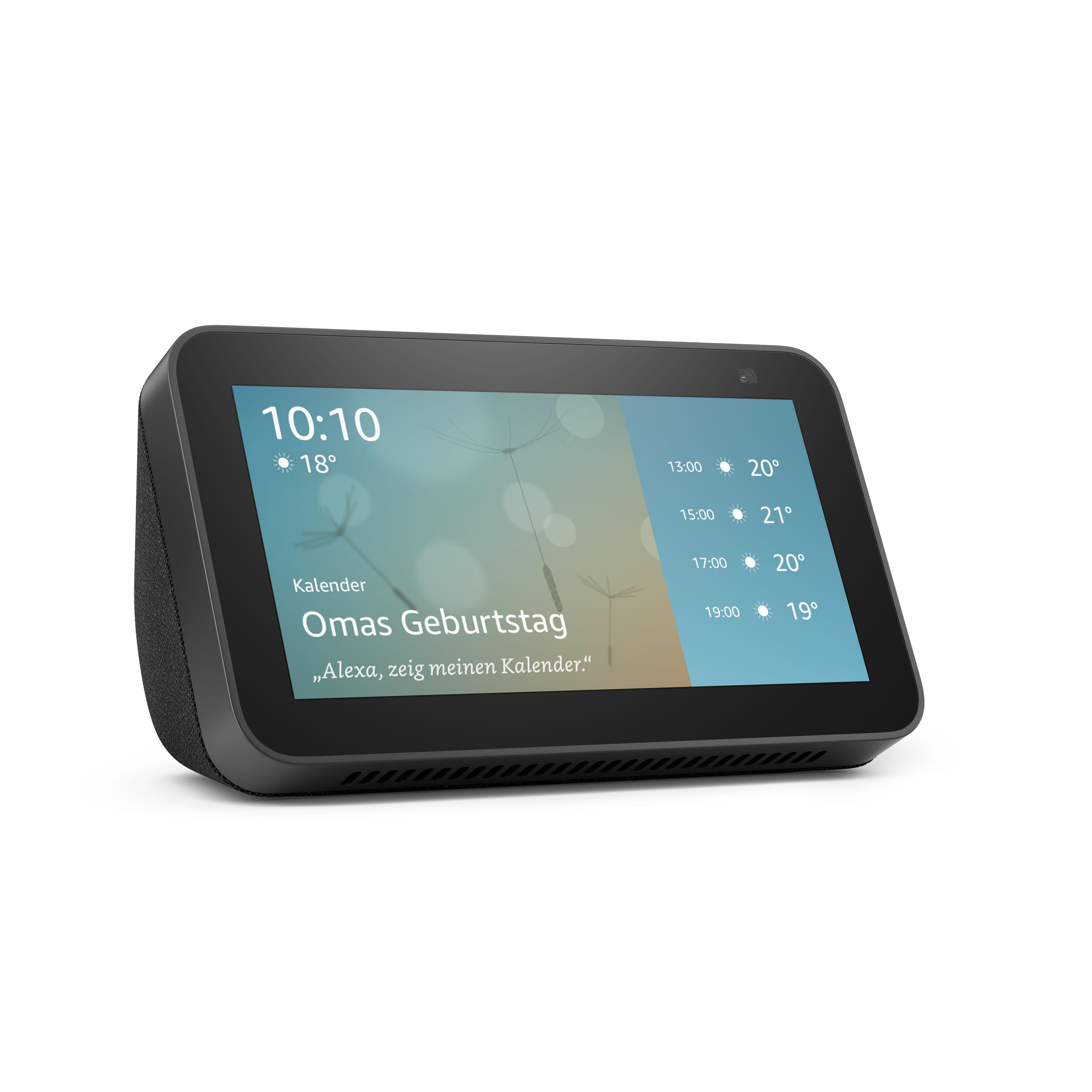 AMAZON Echo Show 5 (2. Generation) Smart Display mit 2 MP Kamera Smart Speaker, Anthrazit