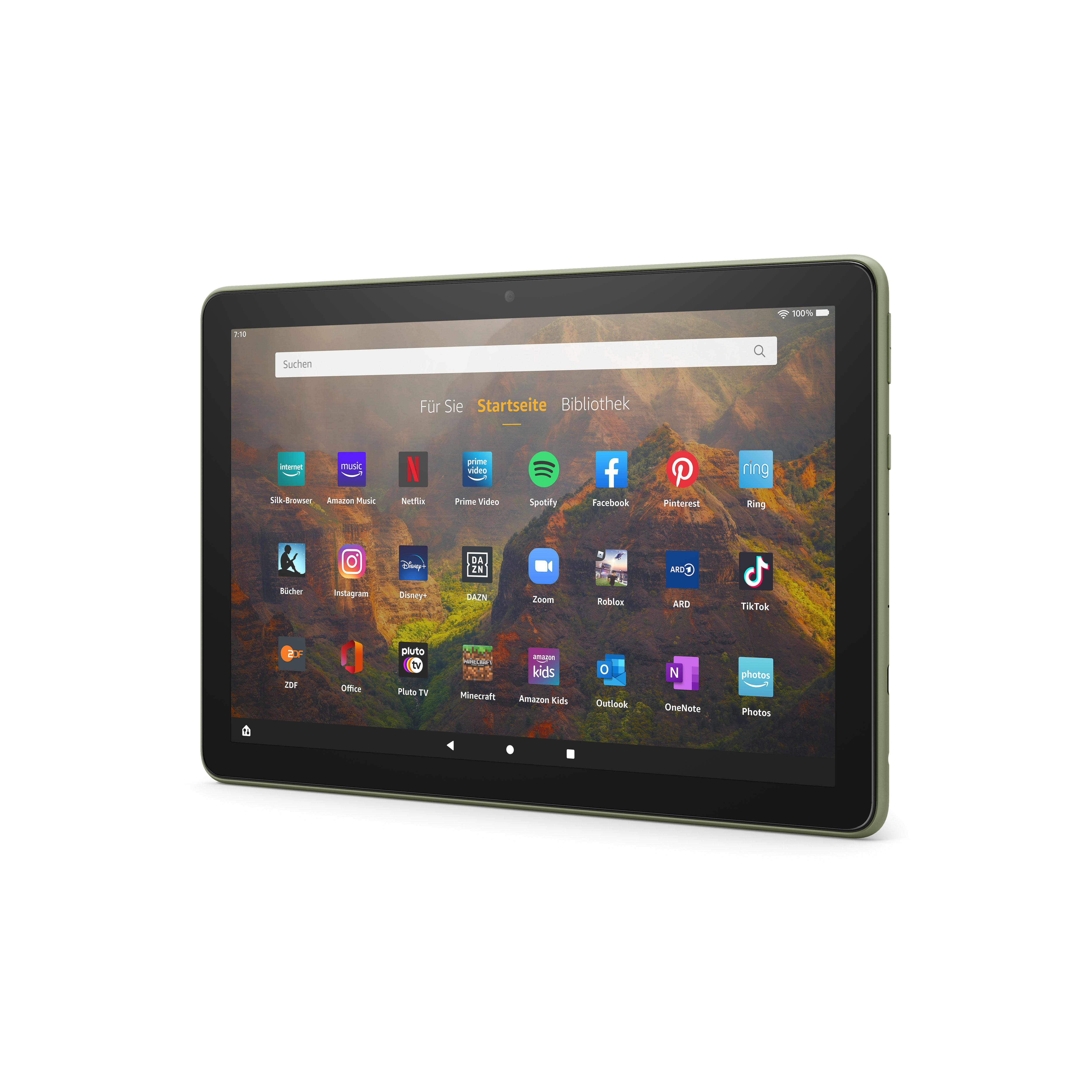 AMAZON Fire HD 10-Tablet (2021), Tablet, 32 GB, 10,1 Zoll, Olivgrün
