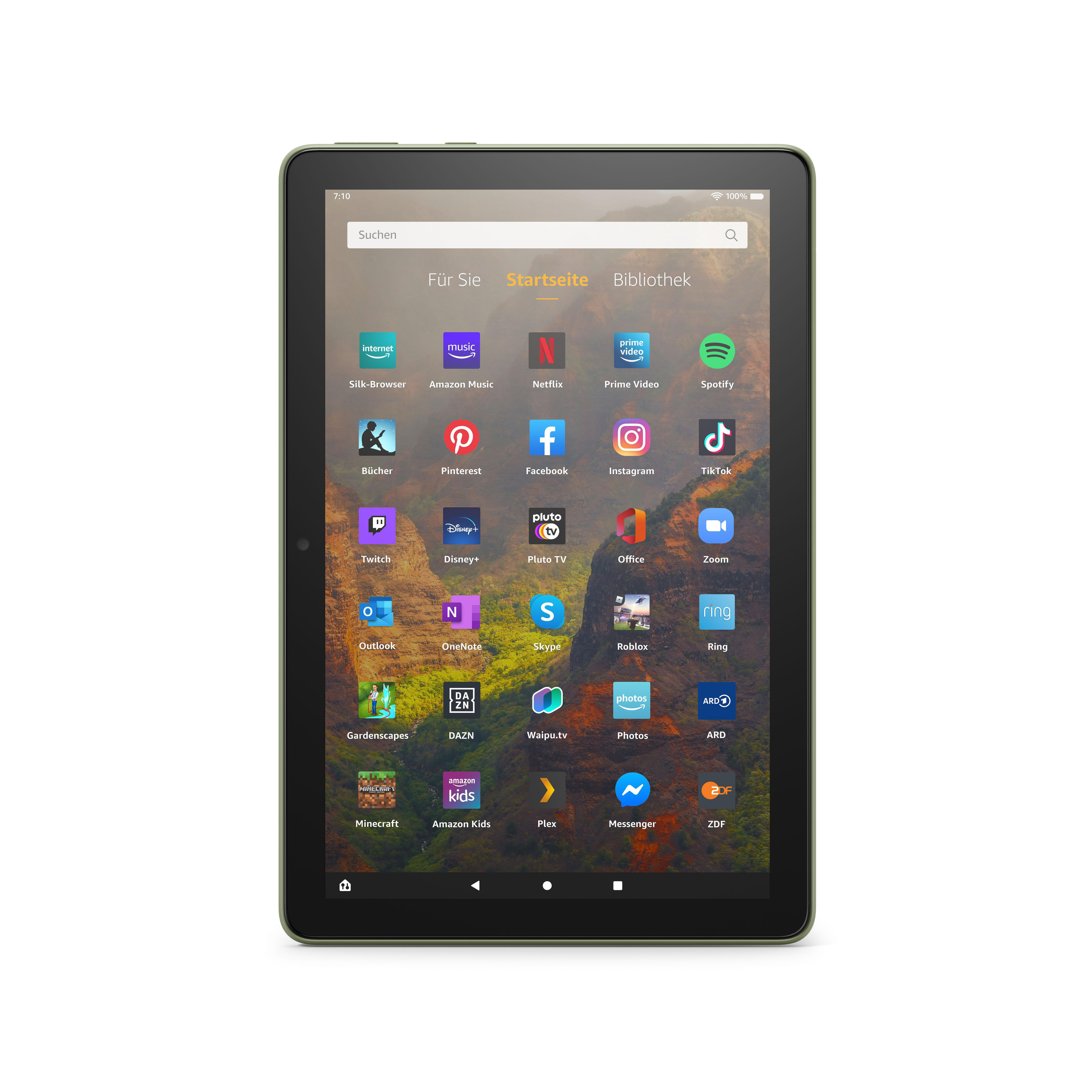 AMAZON Fire HD 10-Tablet (2021), Tablet, 32 GB, 10,1 Zoll, Olivgrün