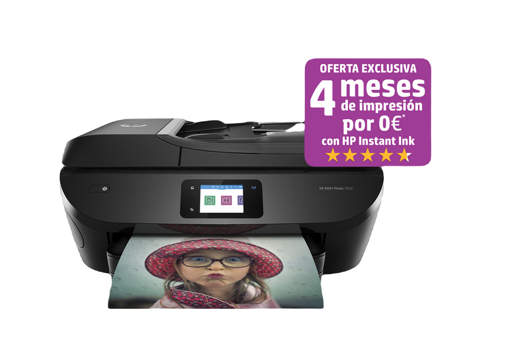 Hp Envy Photo 7830 wifi impresora tinta copia escanea fax compatible con instant ink rj11 de multifuncion color 10ppm 4800x1200 256mb 1510ppm pantalla