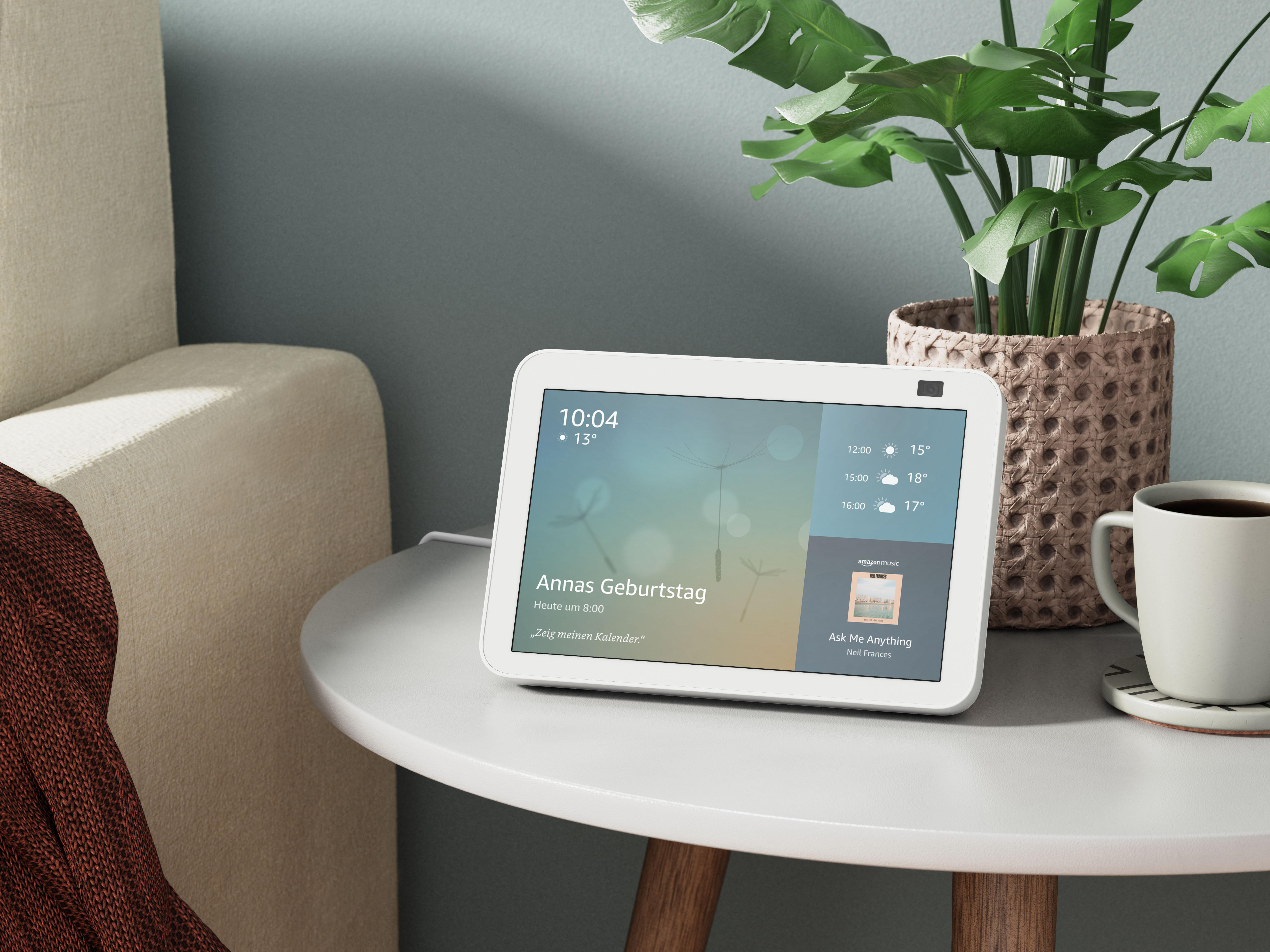 AMAZON Echo Show 8 (2. Generation) HD-Smart Display mit 13 MP Kamera Smart Speaker, Weiß