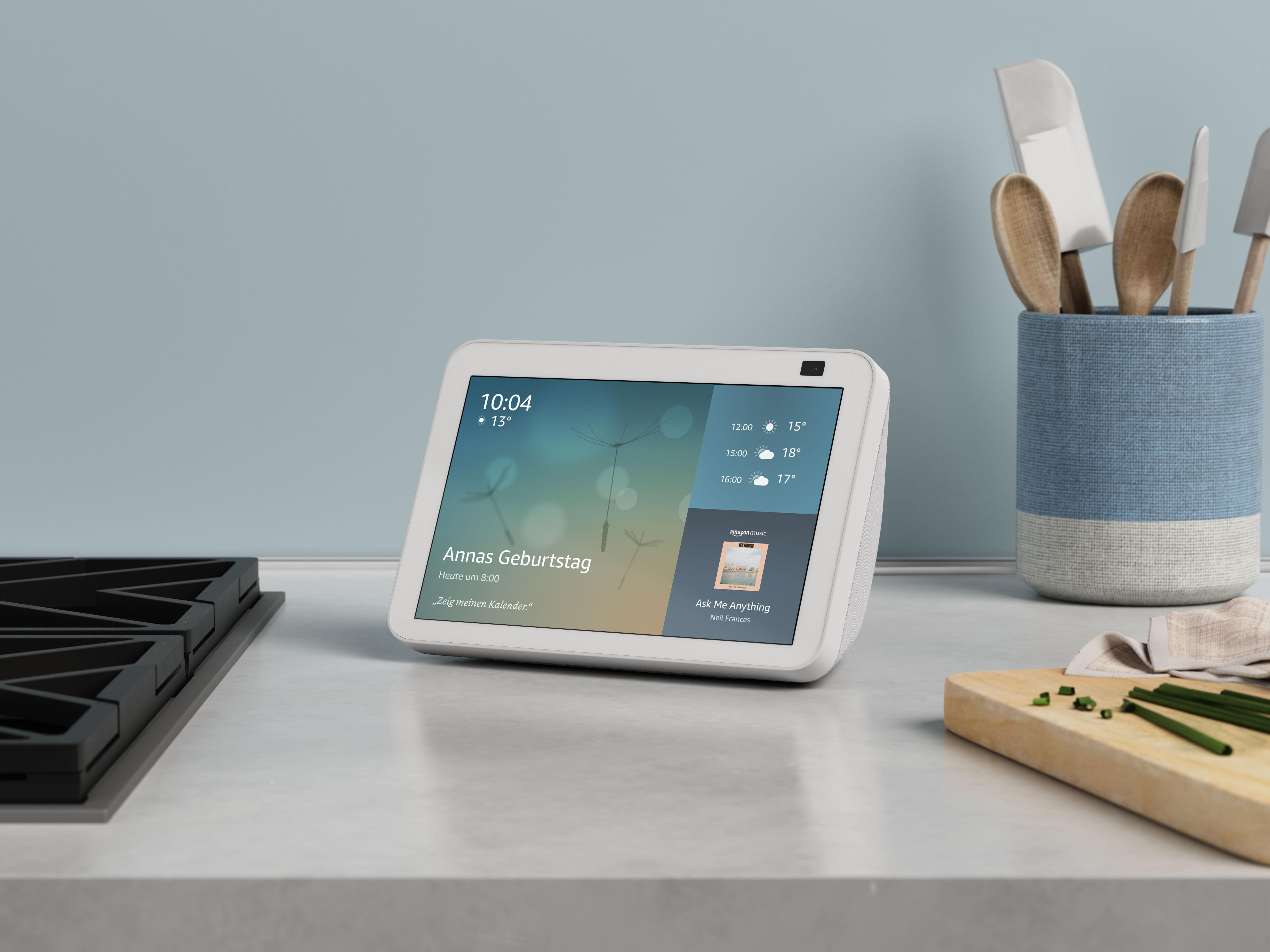 AMAZON Echo Show 8 (2. Generation) HD-Smart Display mit 13 MP Kamera Smart Speaker, Weiß