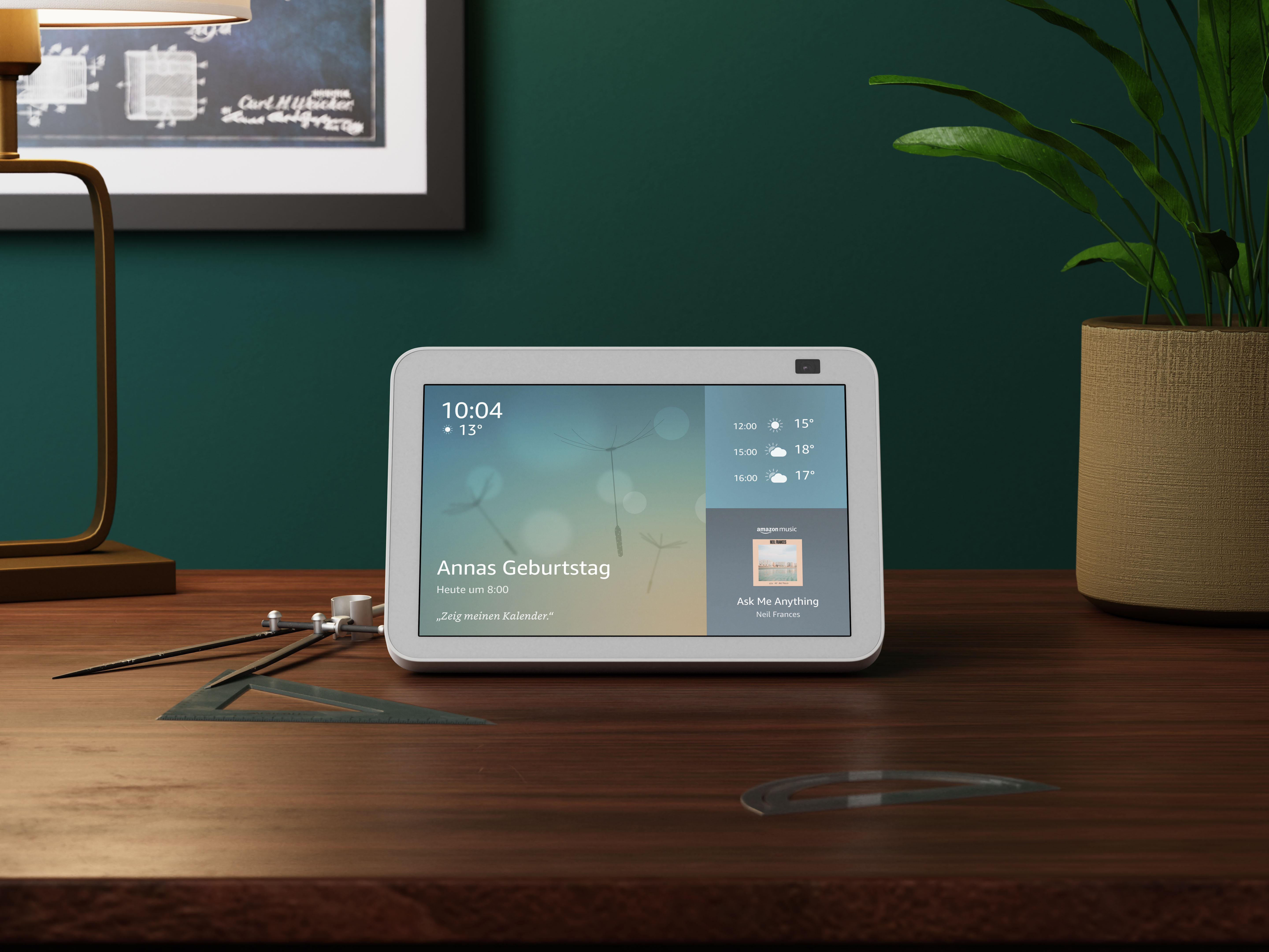 AMAZON Echo Show 8 (2. Generation) HD-Smart Display mit 13 MP Kamera Smart Speaker, Weiß