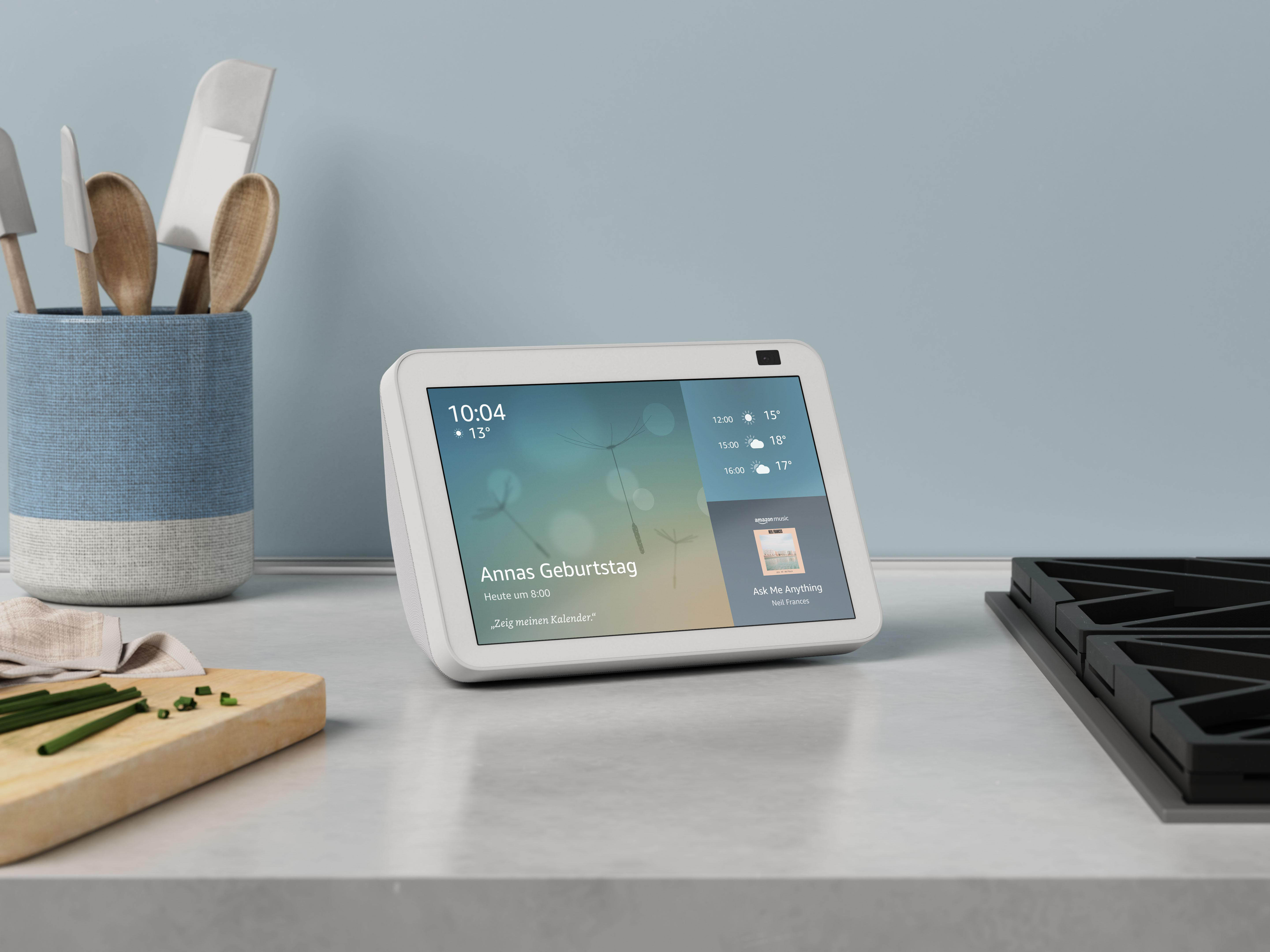 AMAZON Echo Show 8 (2. Generation) HD-Smart Display mit 13 MP Kamera Smart Speaker, Weiß
