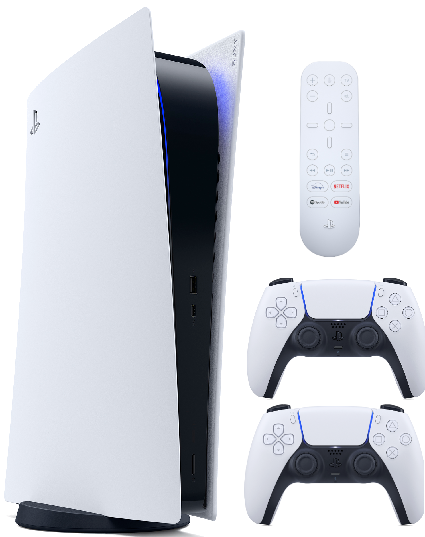 SONY PlayStation®5-Digital + 2 DualSense™ Wireless-Controller + Medienfernbedienung