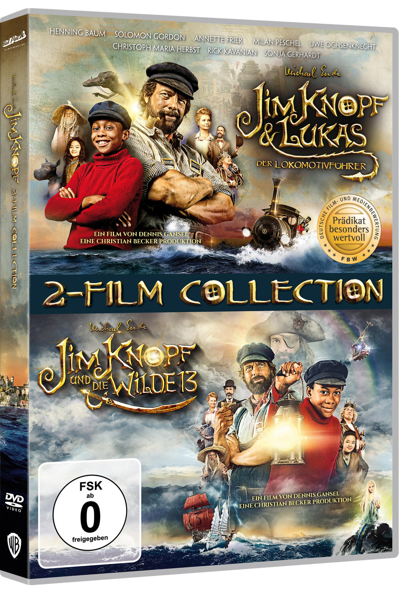 DVD-Box-Set mit zwei Filmcovern, eines mit einem Jungen, das andere mit einem Mann und einem Zug.