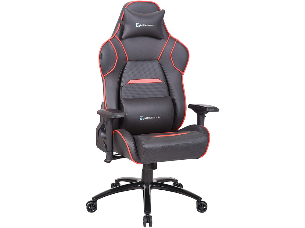 Silla gaming - Newskill Valkyr NS-CH-VALKYR-RED, Altura y reposabrazos regulable, Hasta 150kg, Rojo y negro