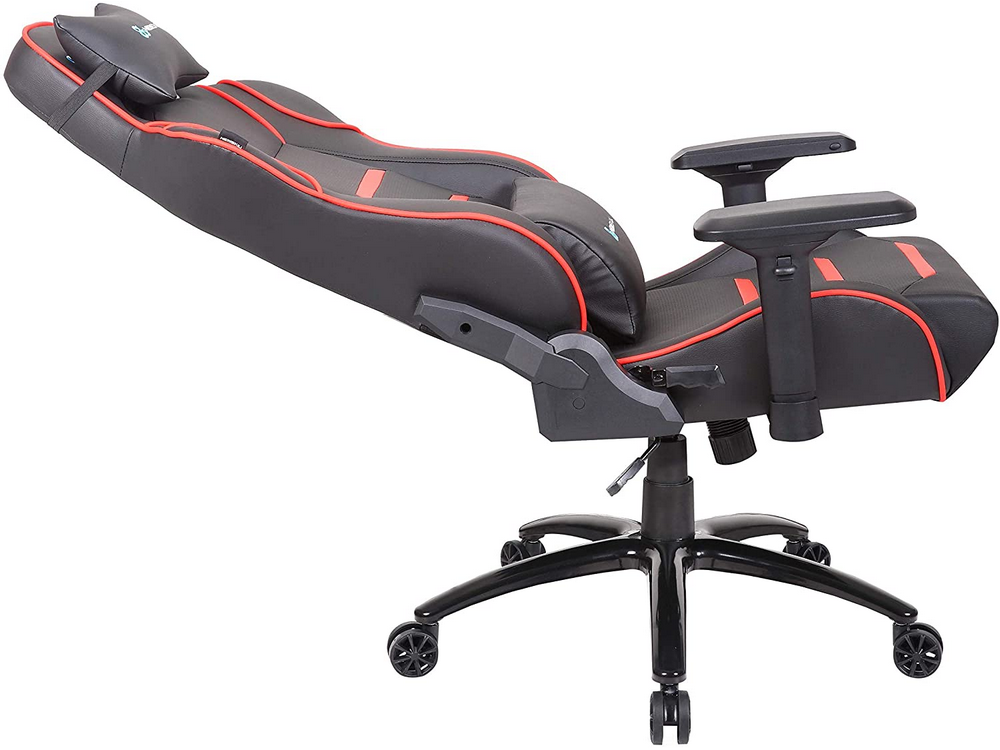 Silla gaming - Newskill Valkyr NS-CH-VALKYR-RED, Altura y reposabrazos regulable, Hasta 150kg, Rojo y negro