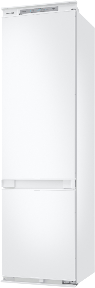 Réfrigérateur blanc avec deux portes. Fond blanc.