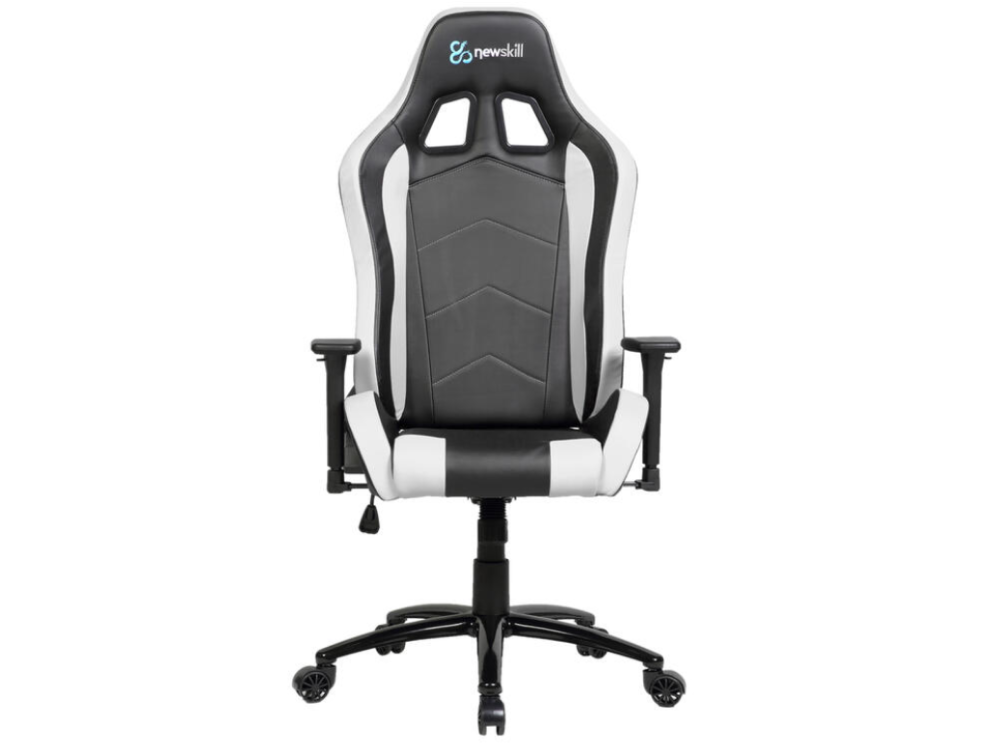 Silla gaming -  Newskill Takamikura White, Reposabrazos regulable, 150 Kg, Respaldo reclinable, Blanco