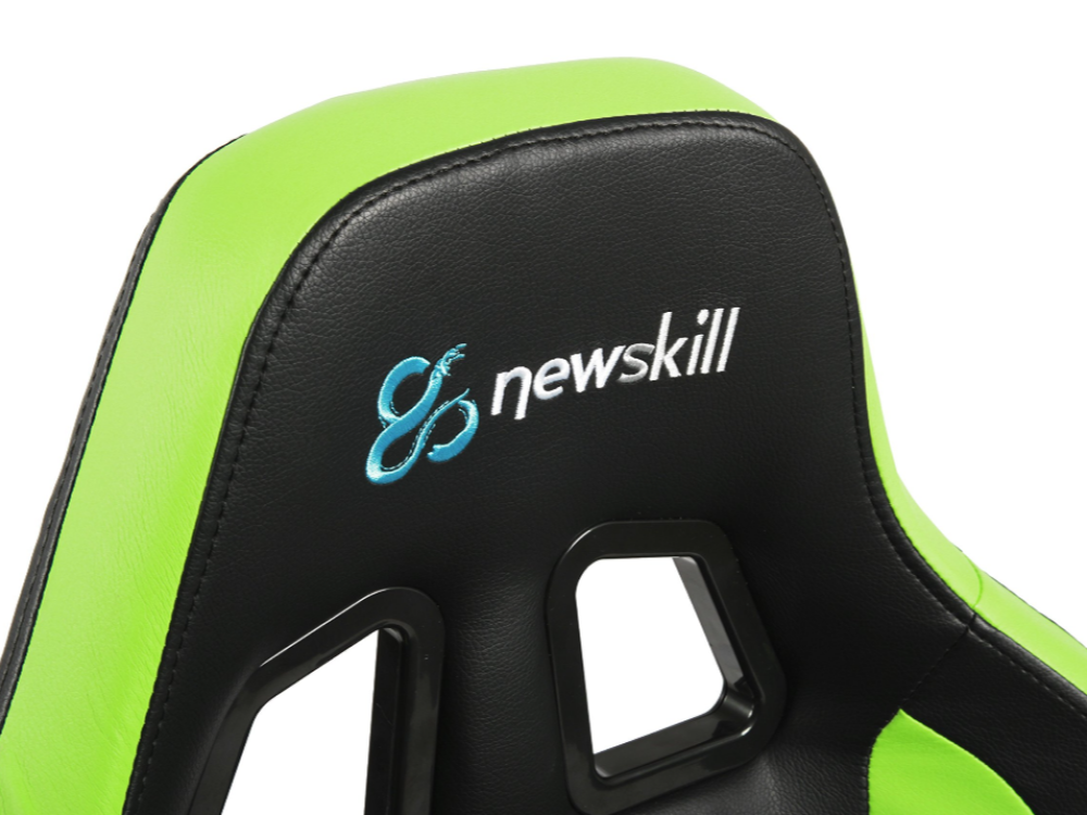Silla gaming -  Newskill Takamikura Green, Reposabrazos regulable, 150 Kg, Respaldo reclinable, Verde