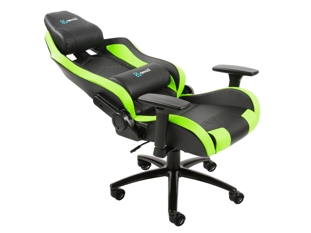 Silla gaming -  Newskill Takamikura Green, Reposabrazos regulable, 150 Kg, Respaldo reclinable, Verde