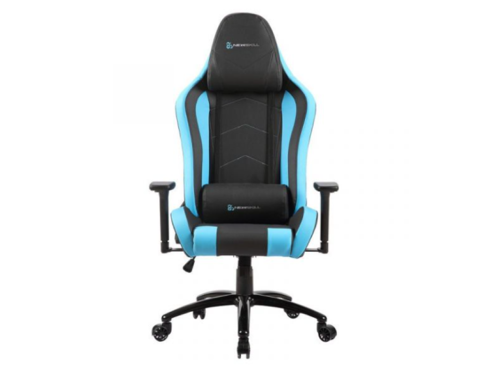 Silla gaming -  Newskill Takamikura Blue, Reposabrazos regulable, 150 Kg, Respaldo reclinable, Azul