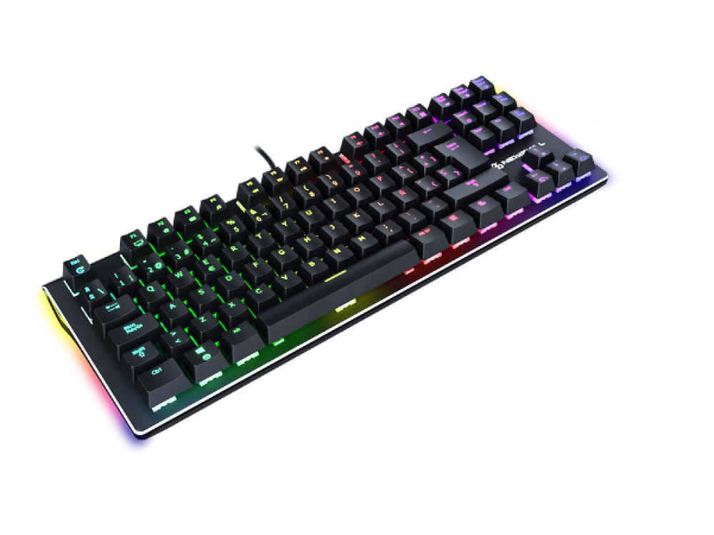 Teclado gaming - Newskill SERIKE TKL BROWN, USB, TenKeyLess, RGB, 8 Cambios de ciclo de color, Negro