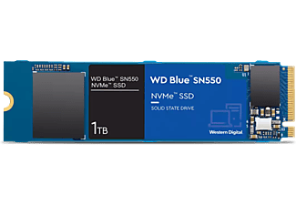 Disco duro SSD interno 1 TB - Western Digital Blue SN550 NVMe, 3D NAND, Lectura 2400 MB/s, Azul