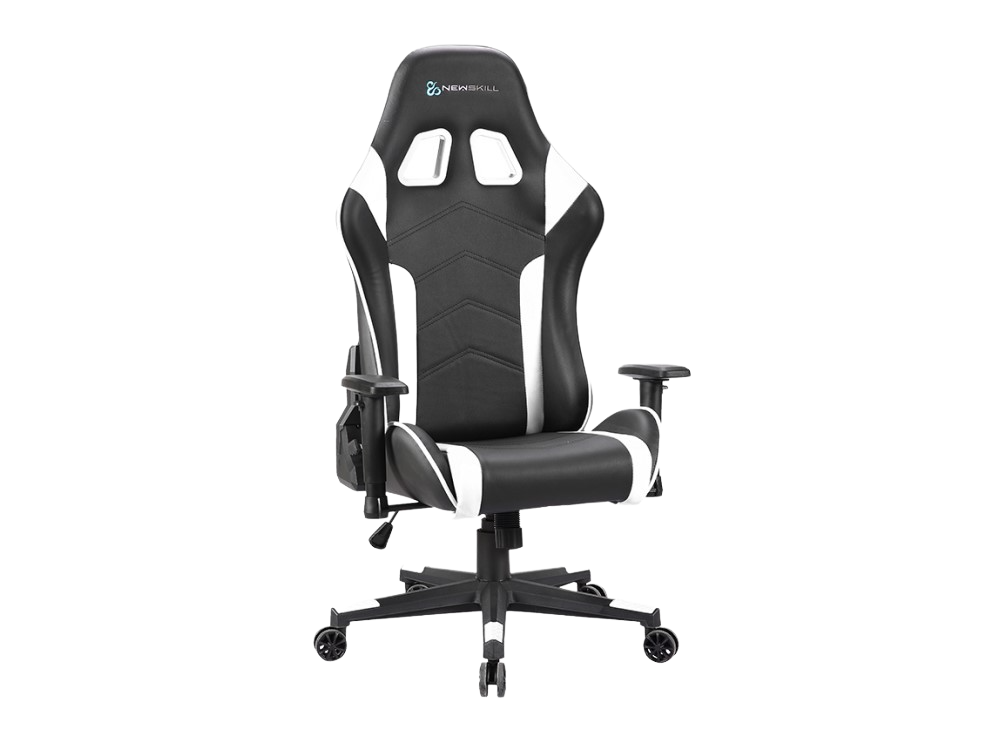 Silla gaming - Newskill Kitsune, Reposabrazos 2D, Hasta 150 kg, Respaldo ajustable en 180°, Blanco